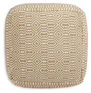 Adamont - Tan / Ivory - Pouf - JaxCo Furniture