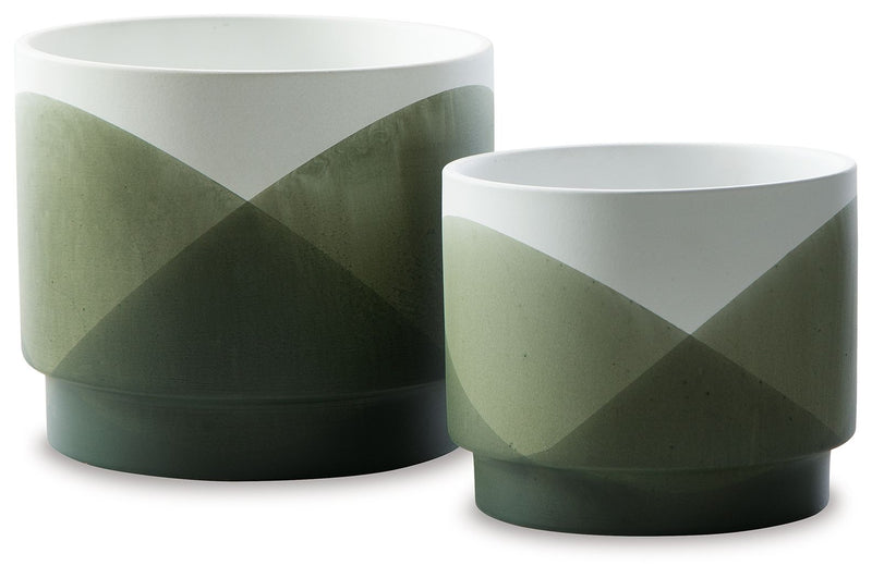 Ardenridge - Green / White - Planter Set (Set of 2) - JaxCo Furniture