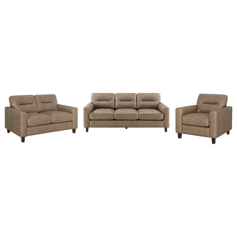 Scotland - Faux Leather Upholstered Sofa Set - JaxCo Furniture