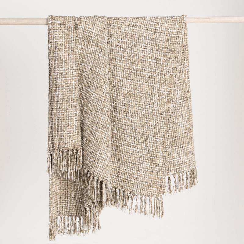 Throws - 50" x 70" TC Porter Throw - Natural / Ivory - JaxCo Furniture