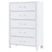 Anastasia - 5-Drawer Bedroom Chest - Pearl White - JaxCo Furniture