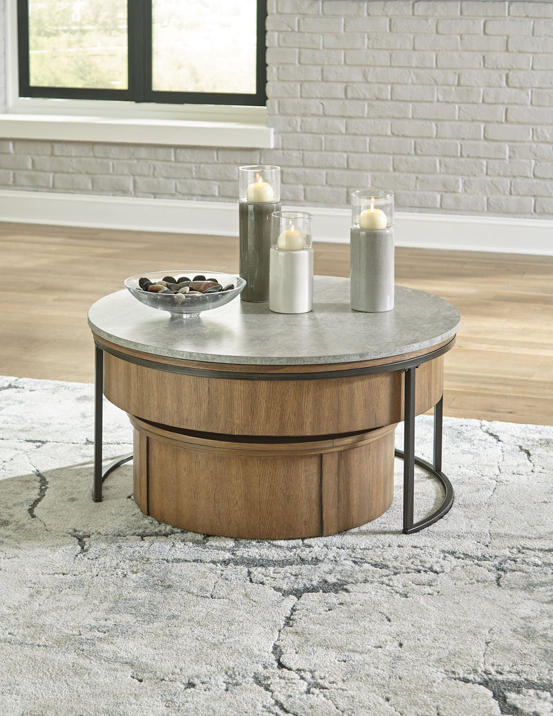 Fridley - Gray / Brown / Black - Nesting Cocktail Tables (Set of 2) - JaxCo Furniture