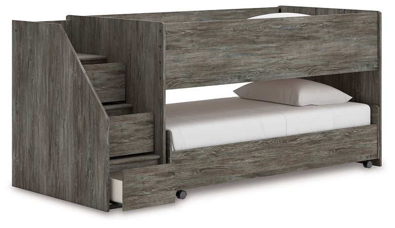 Frandern - Gray - Twin Over Twin Loft Bed - JaxCo Furniture