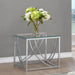 Lille - Square Glass Top Side End Table - Chrome - JaxCo Furniture