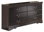 Huey - Black - Six Drawer Dresser - JaxCo Furniture