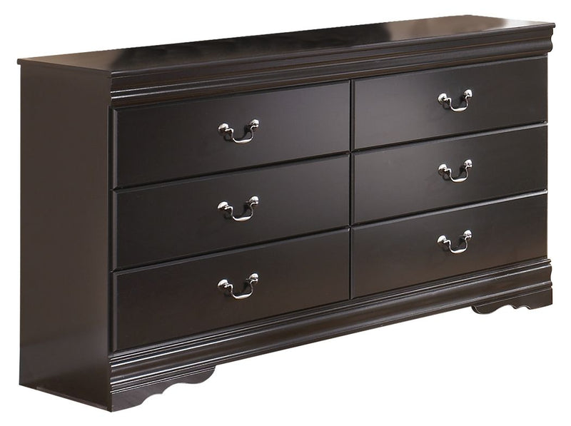 Huey - Black - Six Drawer Dresser - JaxCo Furniture