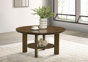 Ottowa - Round Wood Table With Shelf - JaxCo Furniture