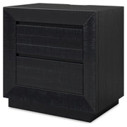 Londer - Black - Two Drawer Night Stand - JaxCo Furniture