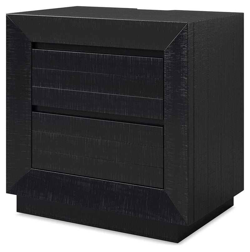Londer - Black - Two Drawer Night Stand - JaxCo Furniture