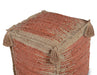 Jafar - Square Handwoven Jute Pouf - Red - JaxCo Furniture