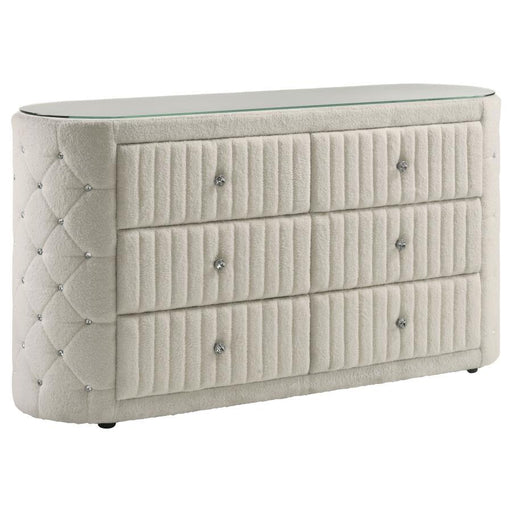 Sonya - 6-Drawer Upholstered Bedroom Dresser - JaxCo Furniture