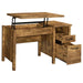 Delwin - 2-Drawer Lift Top Computer Desk - Rustic Nutmeg - JaxCo Furniture