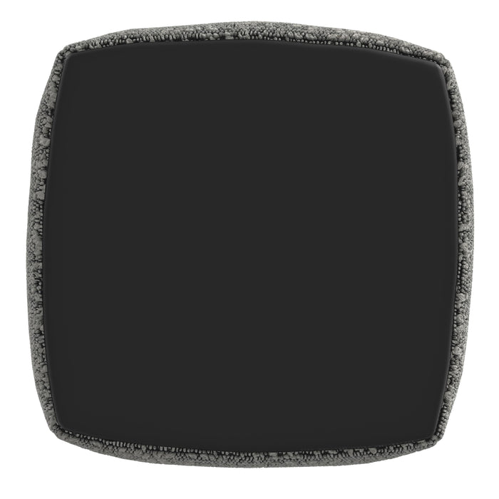 Nahara - Boucle Woven Square Pouf - Black - JaxCo Furniture