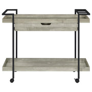 Ventura - 1-Drawer Engineered Wood Bar Cart - Gray Driftwood - JaxCo Furniture