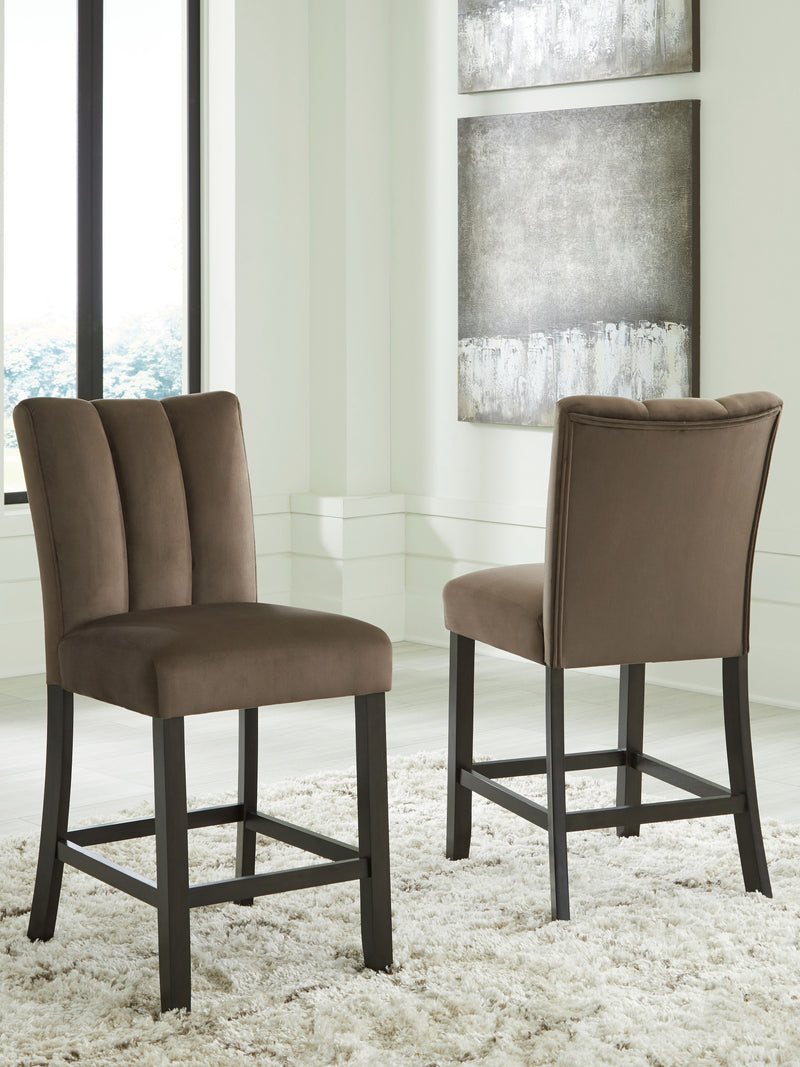 Jeshina - Mocha - Upholstered Barstool (Set of 2) - JaxCo Furniture