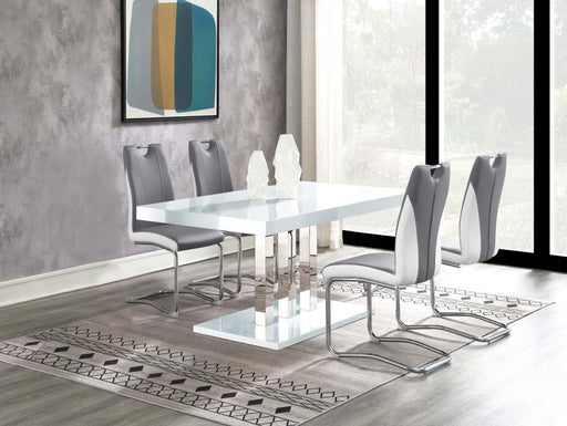 Brooklyn - 5 Piece Rectangular Dining Set - White High Gloss - JaxCo Furniture