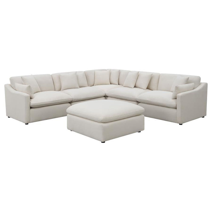 Hobson - Square Upholstered Ottoman - Ivory - JaxCo Furniture