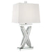 Dominick - Tapered Mirrored Acrylic Table Lamp - Silver - JaxCo Furniture