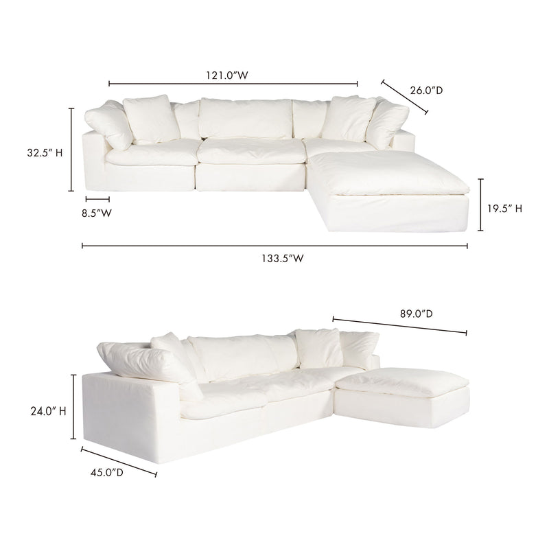 Clay - Livesmart Fabric Lounge Modular Sectional - Cream - JaxCo Furniture