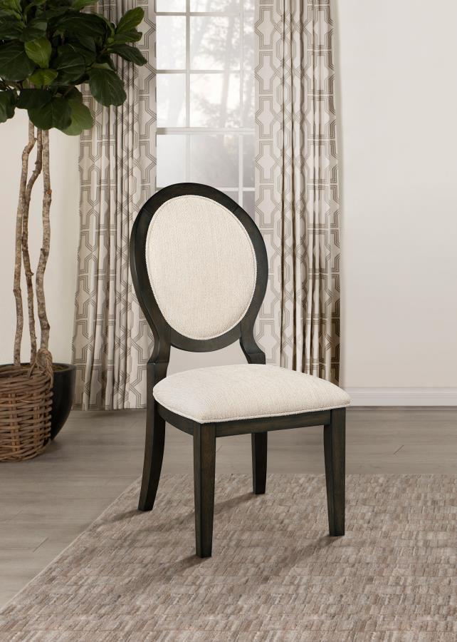 Twyla - Oval Back Dining Side Chair (Set of 2) - Dark Cocoa - JaxCo Furniture