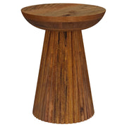 Aureo - Round Solid Wood Accent Side Table - Wild Honey - JaxCo Furniture