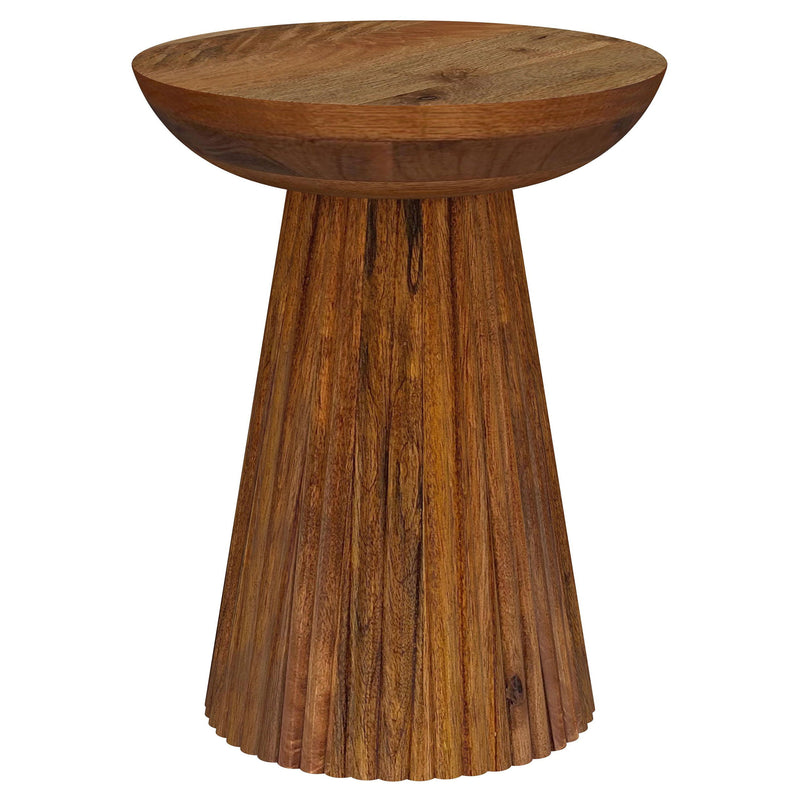 Aureo - Round Solid Wood Accent Side Table - Wild Honey - JaxCo Furniture