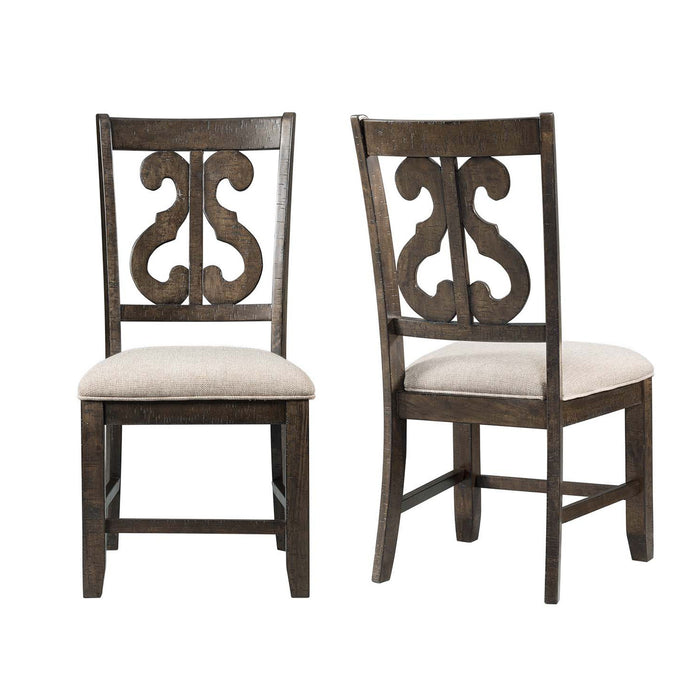 Stone - Wooden Swirl Back Side Chair (Set of 2) - JaxCo Furniture