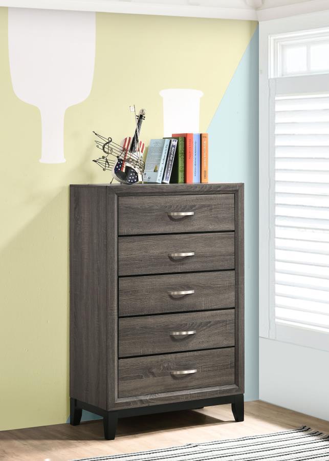 Watson - 5-Drawer Bedroom Chest - Gray Oak - JaxCo Furniture
