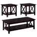 Rachelle - 3 Piece Rectangular Coffee Table Set - Deep Merlot - JaxCo Furniture