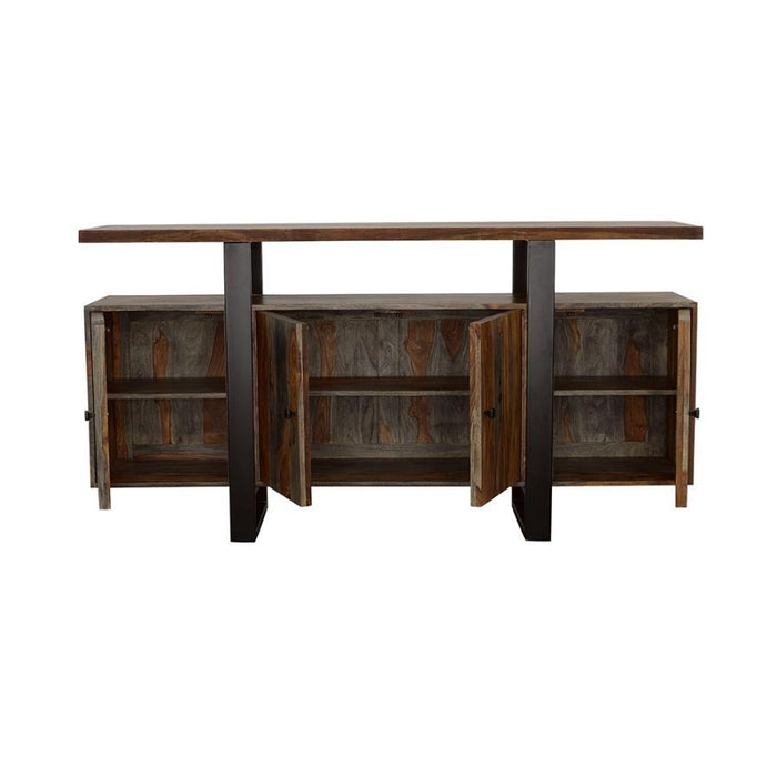 Ditman - 4 Door Solid Wood Sideboard Buffet - Gray Sheesham - JaxCo Furniture