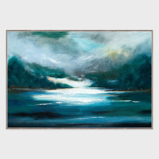 Creek - 60" x 40" Canvas Art - Blue - JaxCo Furniture