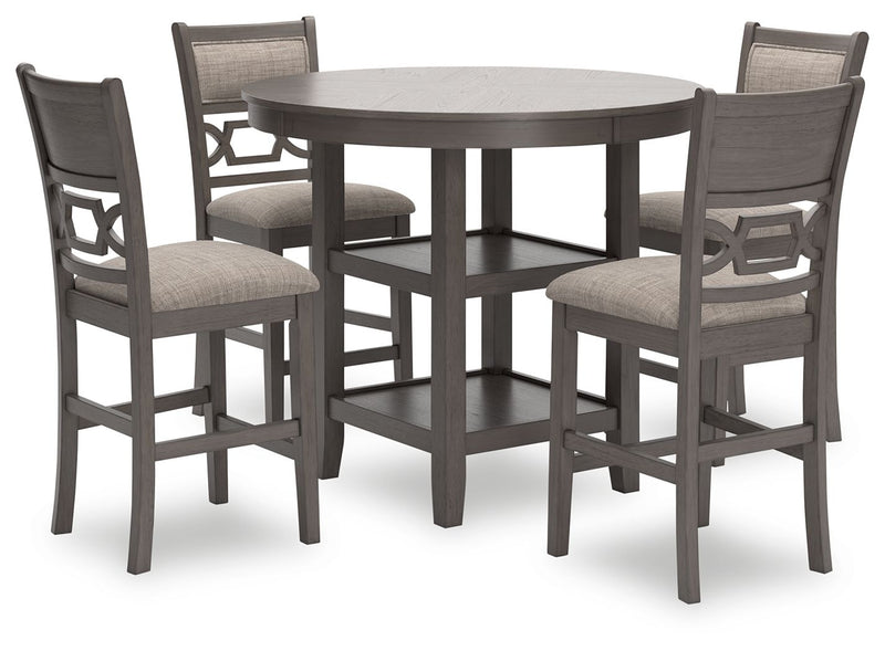 Wrenning - Gray - Drm Counter Table Set (Set of 5) - JaxCo Furniture