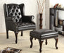 Roberts - Upholstered Wingback Chair And Ottoman Set - Black - JaxCo Furniture