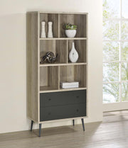 Maeve - 3-Shelf Bookcase With Drawers - Distressed Pine - JaxCo Furniture