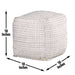 Hakim - Square Handwoven Woolen Pouf - White - JaxCo Furniture