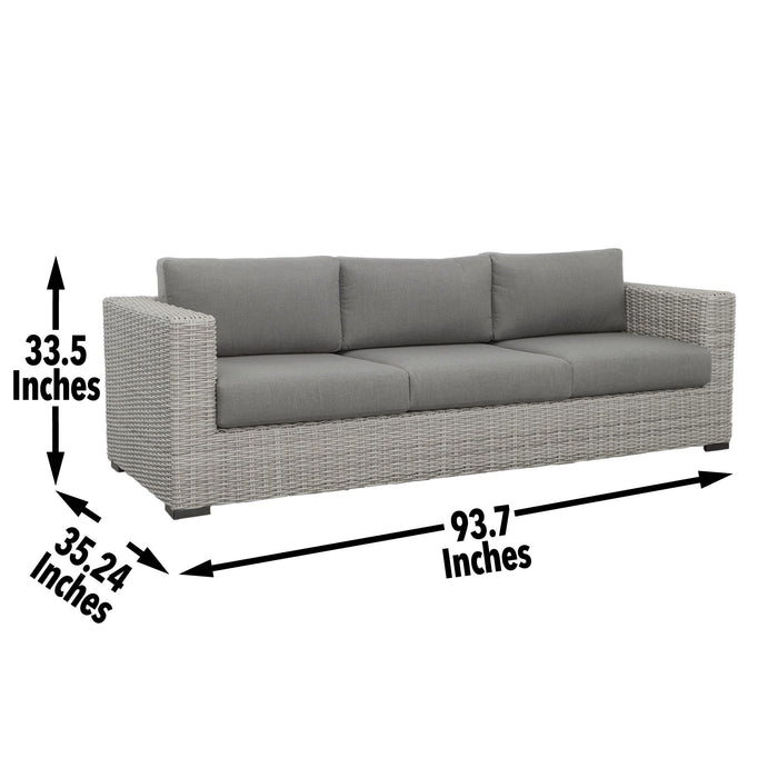 Blakley - Outdoor Sofa With Half Round Wicker - Gray - JaxCo Furniture