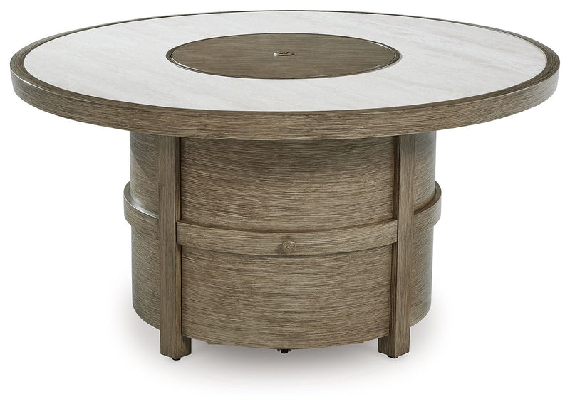 Rainier Ranch - Beige - Round Fire Pit Table - JaxCo Furniture