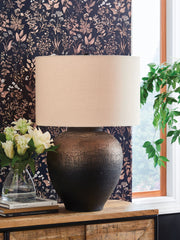 Newgerhard - Brown / Black - Metal Table Lamp - JaxCo Furniture