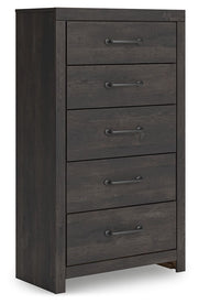 Hollivern - Dark Gray - Five Drawer Chest - JaxCo Furniture