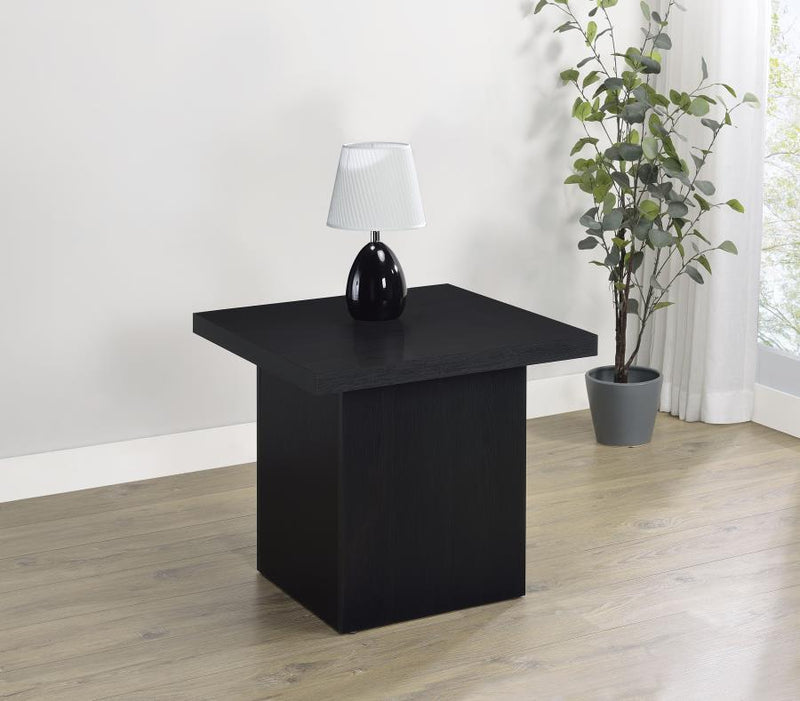Max - Square Engineered Laminate End Side Table - Black - JaxCo Furniture