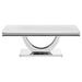 Kerwin - Rectangular Stone Top Coffee Table - White And Chrome - JaxCo Furniture