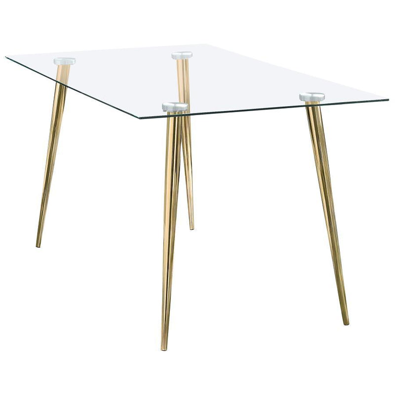 Gilman - Rectangular 64-inch Glass Top Dining Table - JaxCo Furniture