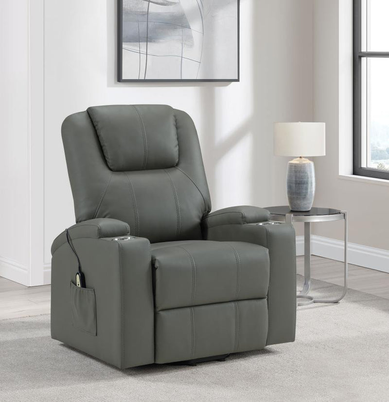 Armstrong - Upholstered Power Lift Massage Recliner - JaxCo Furniture