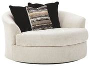 Cambri - Snow - Oversized Round Swivel Chair - JaxCo Furniture