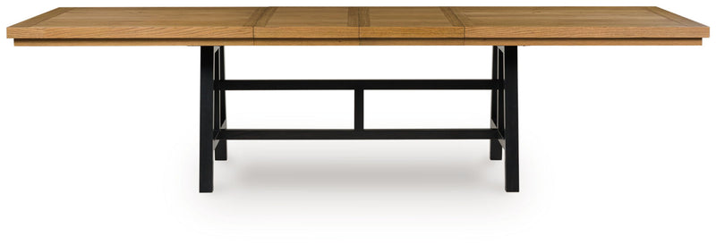 Galliden - Black / Brown - Rectangular Dining Room Extension Table - JaxCo Furniture