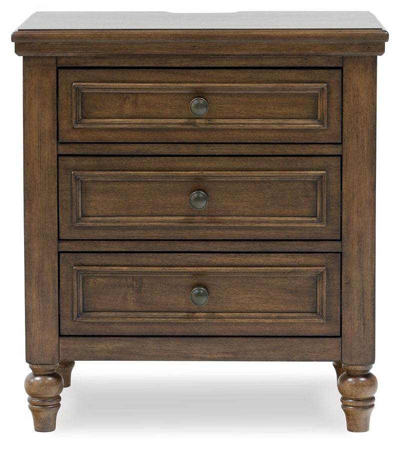 Sturlayne - Brown - Three Drawer Night Stand - JaxCo Furniture