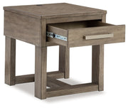Loyaska - Grayish Brown - Rectangular End Table - JaxCo Furniture