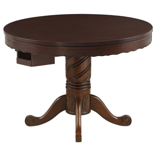 Turk - Round Dining And Billiard Poker Game Table - Tobacco - JaxCo Furniture