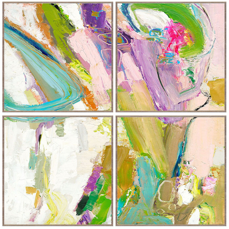Swoosh - 48" x 48" Painting By Buddy Whitlock (Set of 4) - Champagne - JaxCo Furniture