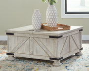 Carynhurst - Whitewash - Cocktail Table with Storage - JaxCo Furniture
